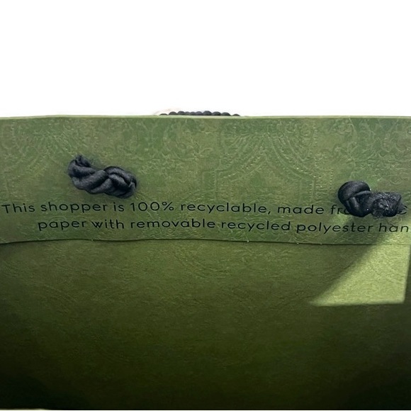 Authentic GUCCI shopping bag, green brocade pattern - Picture 5 of 5